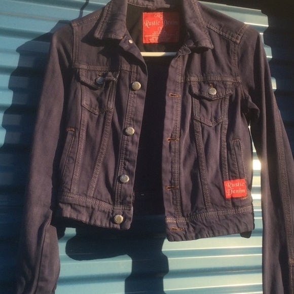 Rustic Denim - Denim Jean Jacket Cropped Indigo Blue Size Small - Picture 2 of 7
